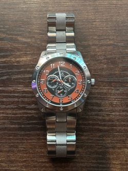 Joshua & Sons Men's 45mm Stainless Steel Quartz Watch Brown Dial Day/Date 3ATM