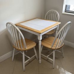 Small Dining Table Set with 3 Chairs