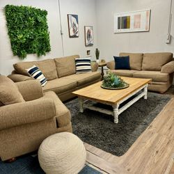 Living room set (sofa, loveseat, chair, coffee table, and two matching end tables)