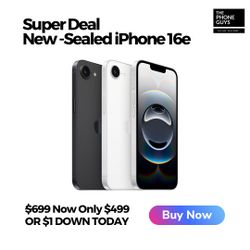 Apple iPhone 16e – Brand New Sealed – $499 – Save $200 – The Phone Guys