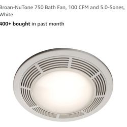 Broan-NuTone 750 Bath Fan, 100 CFM and 5.0-Sones, White$70 EACH