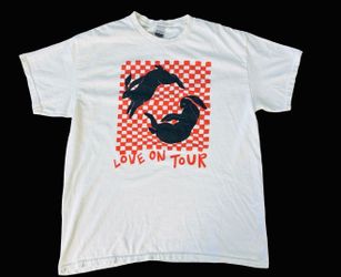 Harry Styles Love On Tour Shirt Mens Large White Rabbits Graphic Tee Gildan