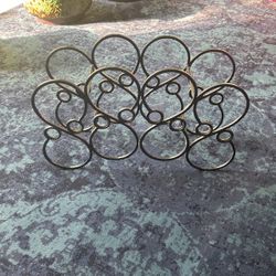 Vintage  Iron Eight Bottle Wine Rack