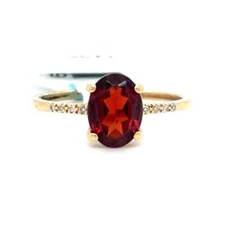 14Kt Yellow Gold Garnet Ring 1.45g Size 5 I-1439