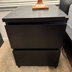 Ikea Malm Dark Brown Nightstand 