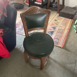 Antique Hand-made Cushioned Swivel Chair 
