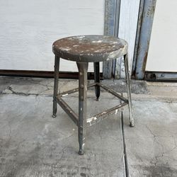 Vintage Steel Industrial Stool