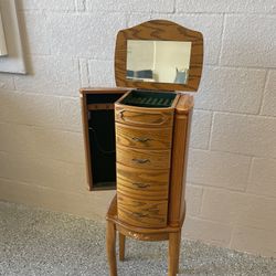 Real wood jewelry cabinet‼️