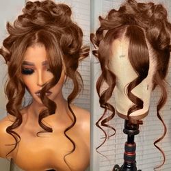 chocolate brown 13x6 lace front wig human hair 