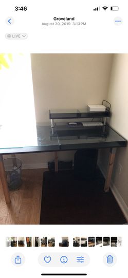 Large IKEA desk with glass top