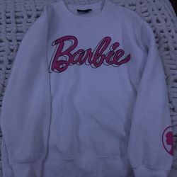 White and pink Barbie sweatshirt 