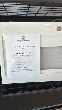 GE Over-the-Range Microwave White 1.6 cu. ft.