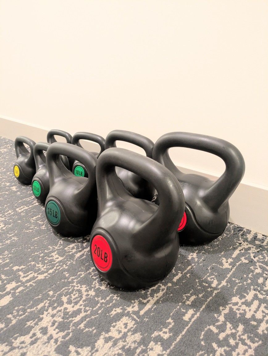 Wide Grip Kettlebell Set (20's ,15's, 10's, 5's)