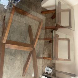 Coffee table with two end tables