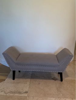 Gray Upholstered Bench