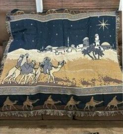 Nativity Three Wise Men Tapestry Throw Blanket