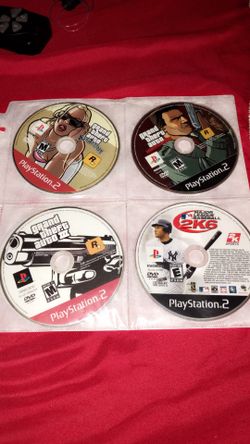 PLAYSTATION 2 GAMES PS2 THEY WORK LIKE NEW. 3 DIFFERENT GTA GAMES ,BASEBALL,BOXING AND NHL GAME