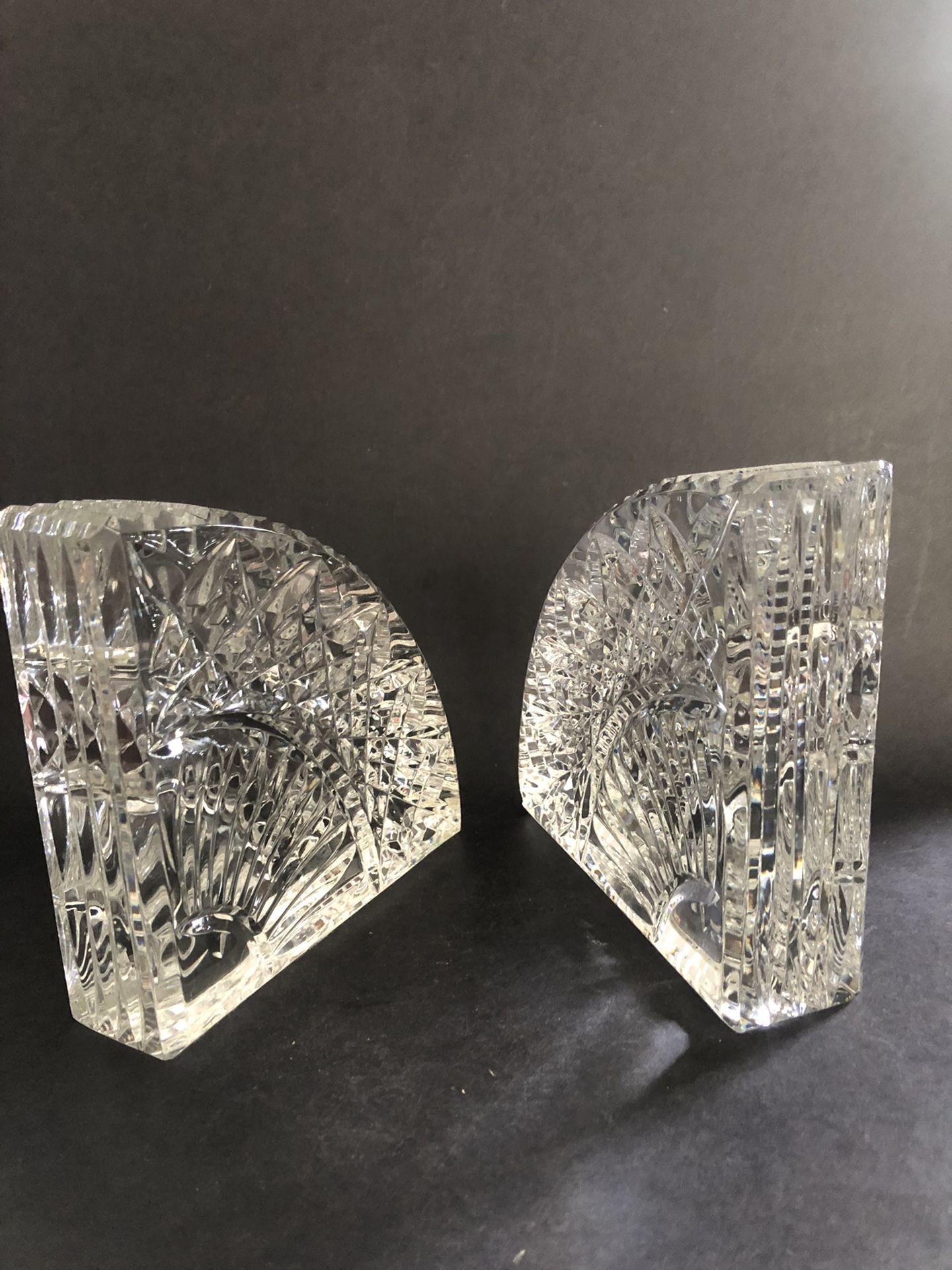 Waterford Lismore Bookends, Waterford Quadrant Bookends, Waterford Crystal Bookends, Waterford Quadrant Book Ends