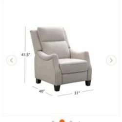 TUFTED PUSH-BACK RECLINER, CREAM, new 