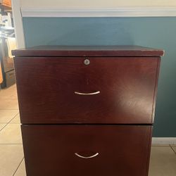 Cherry Wood Filing Cabinet