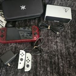 Oled Nintendo Switch With Limited Edition Nitro Deck And Case