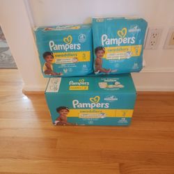 130 Pampers Swaddlers Diapers Size 3 Hypoallergenic Factory Sealed