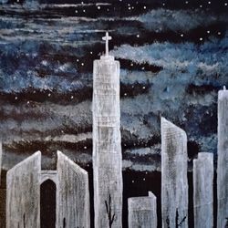 Ruin 8 X 10 Acrylic On Canvas 