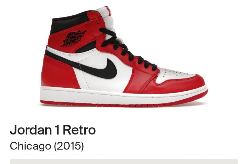Jordan 1 Chicago /Sz 13 /DS NIB BLACK RED WHITE
