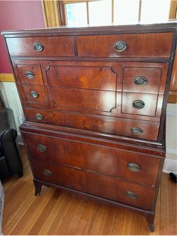 Solid Wood Vintage Antique 2 piece Dresser
