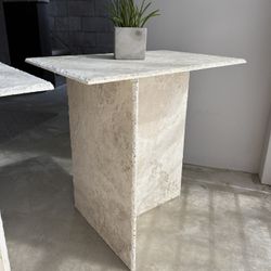 Travertine Stone Side Tables