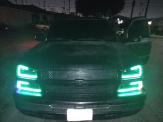 Smoked Chevy Cat Eye Led With Rgb Strip Headlights 