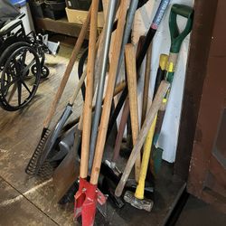 Shovels Rakes Brooms Pick Pitch Fork Axe Msuls Sledge $10-25 Ea