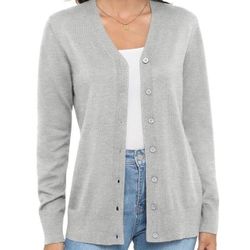 Cash Only 75234 New 3XL Gray Soft Stretch Cardigan Lightweight Sweater