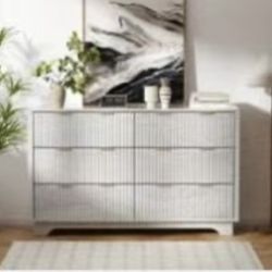 Fluted 6 Drawers Dresser