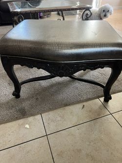 Leather Ottoman Or Bench Wood