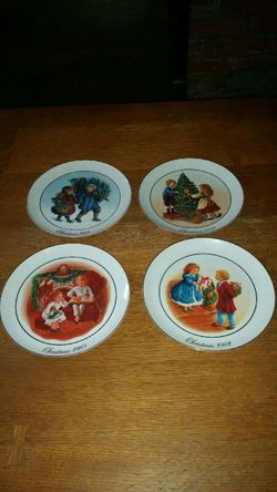1981 thru 1984 avon Christmas plates