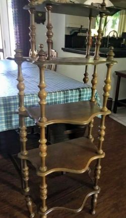 Antique Wood 5-Tiered Étagère Shelf Stand