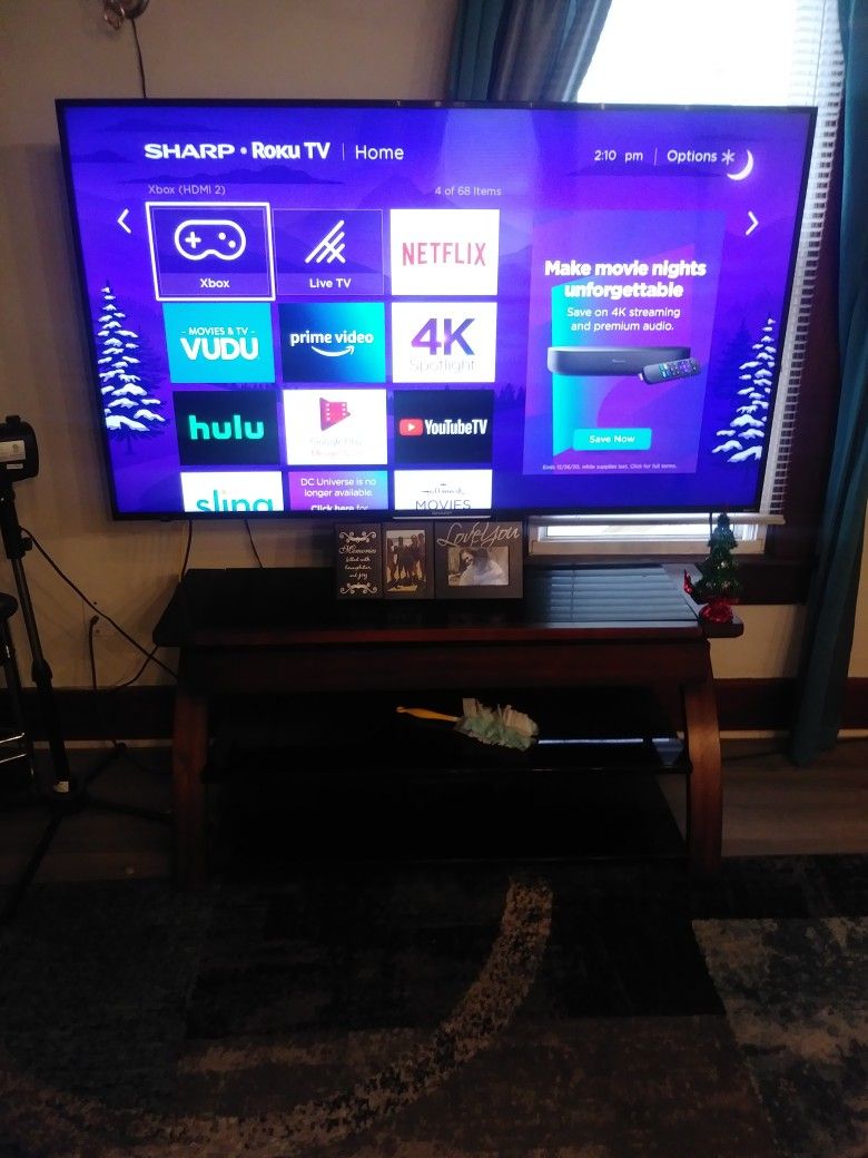 Sharp 65” Class 4K Ultra HD (2160P) Roku Smart LED TV