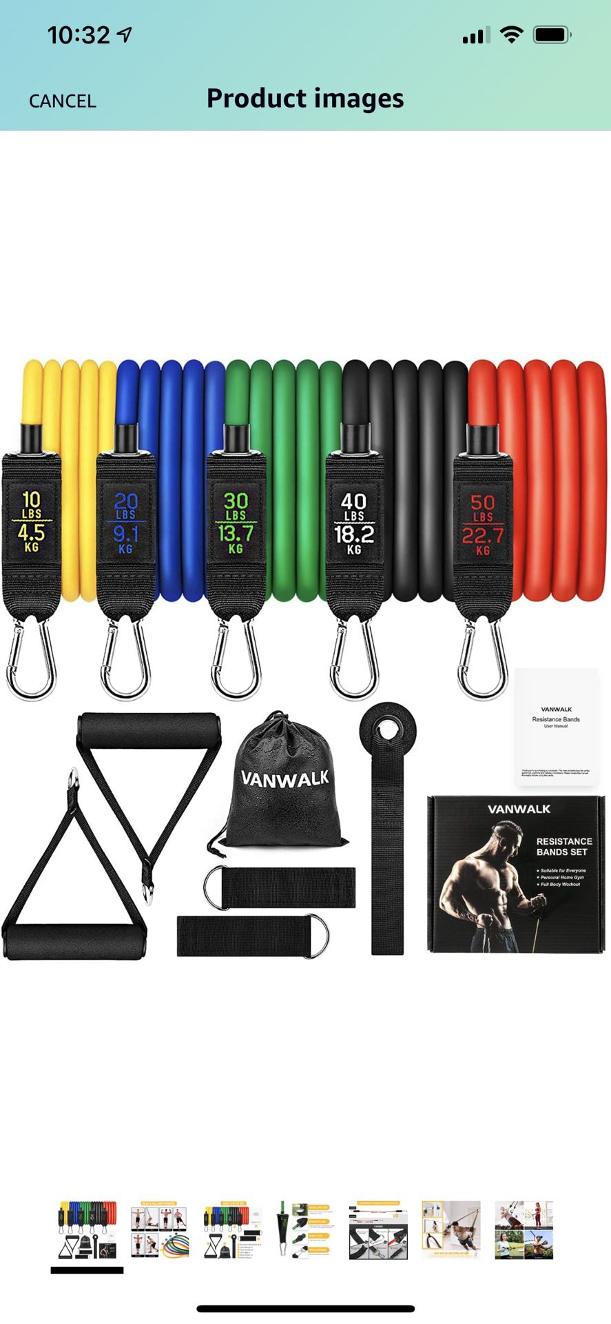 Resistance Bands Set 11 PCS Gym Equipment Workout Bands for Home with Handles Ankle Straps Carry Bag Stackable Fitness Exercise Bands for Women Men Tr