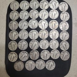 Roll Of Standing Liberty Silver Quarters With Dates 