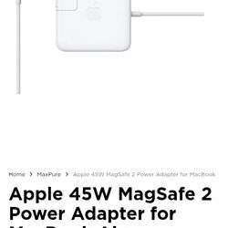Apple 45w Magsafe 2 Power Adapter For MacBook Air 