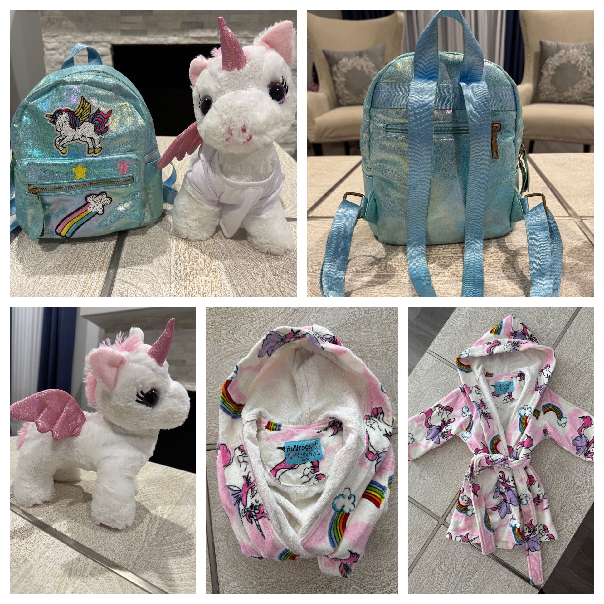 Girls Unicorn Bathrobe And Accessories