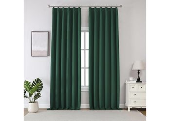 Pinch Pleated Green Curtains 42” By 120” 