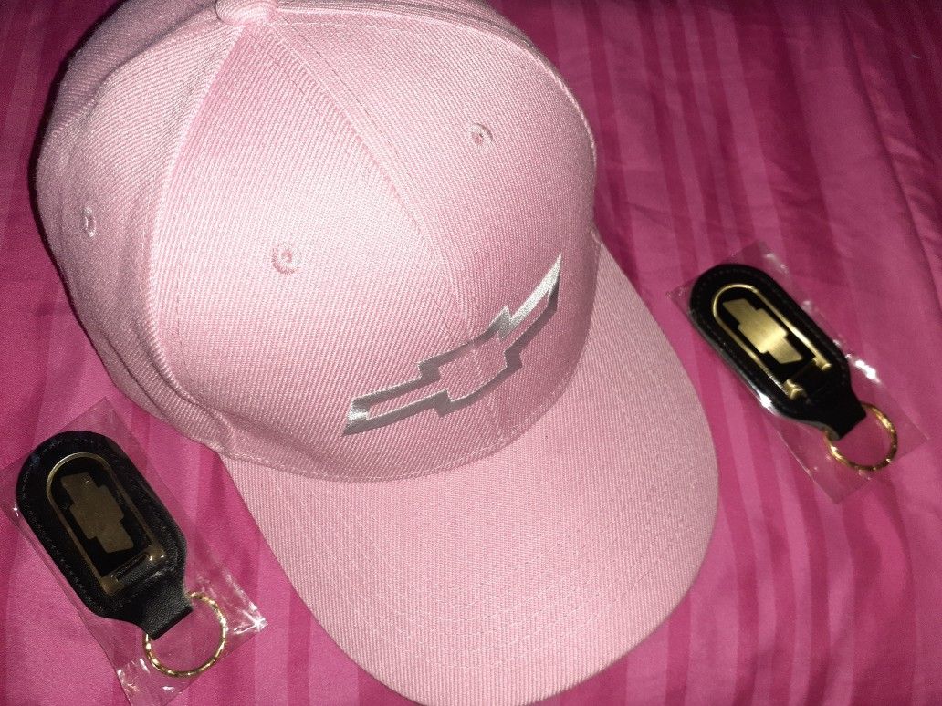 Chevrolet Pink Female Cap & 2 Chevy Keychains