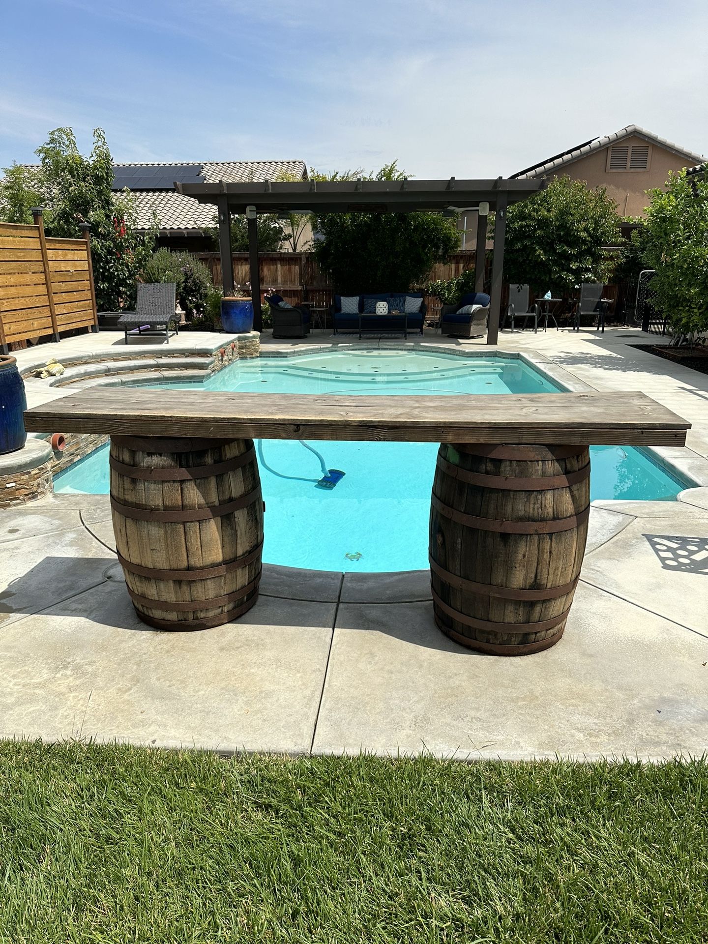 Outdoor Wine Barrel Table Set for Sale in Bakersfield, CA OfferUp