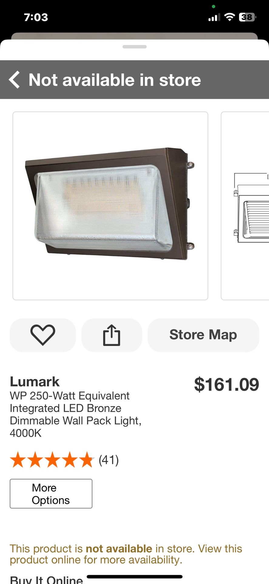 Lumark WP 250-Watt Equivalent Integrated LED Bronze Dimmable Wall Pack Light, 4000K * (41)