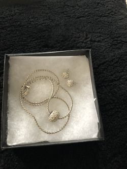 Silver necklace with matching earrings