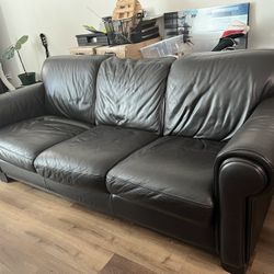 Dark brown Leather Couch