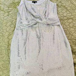 White Sparkle Disco Dress