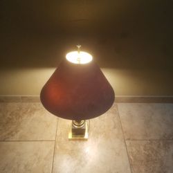 HEAVY TABLE OR DRESSER LAMP WITH SHADE